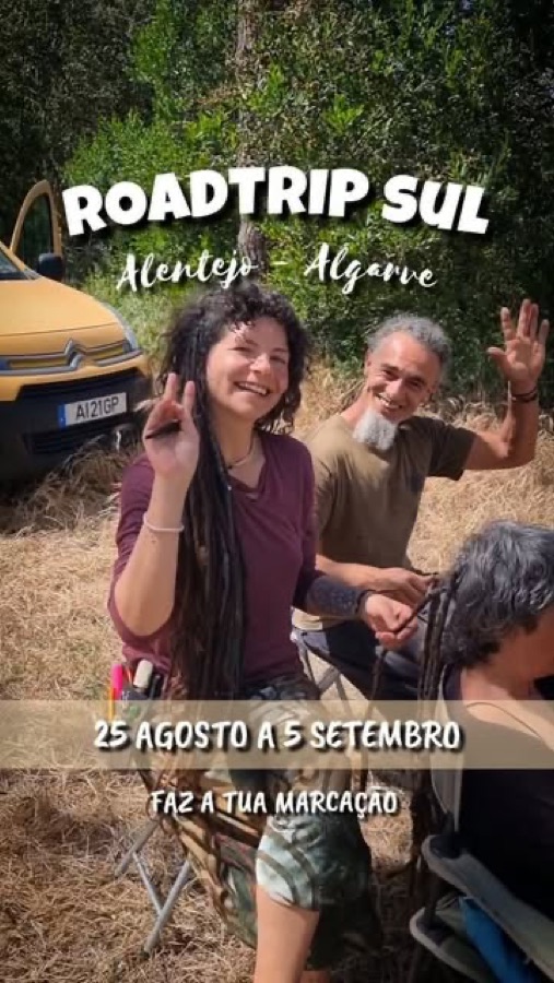 Anúncio de roadtrip do Om Rastas pelo Alentejo e Algarve